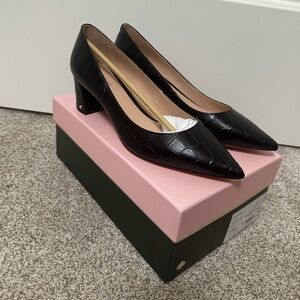 Kate Spade Menorca black croc pumps, size 7.5